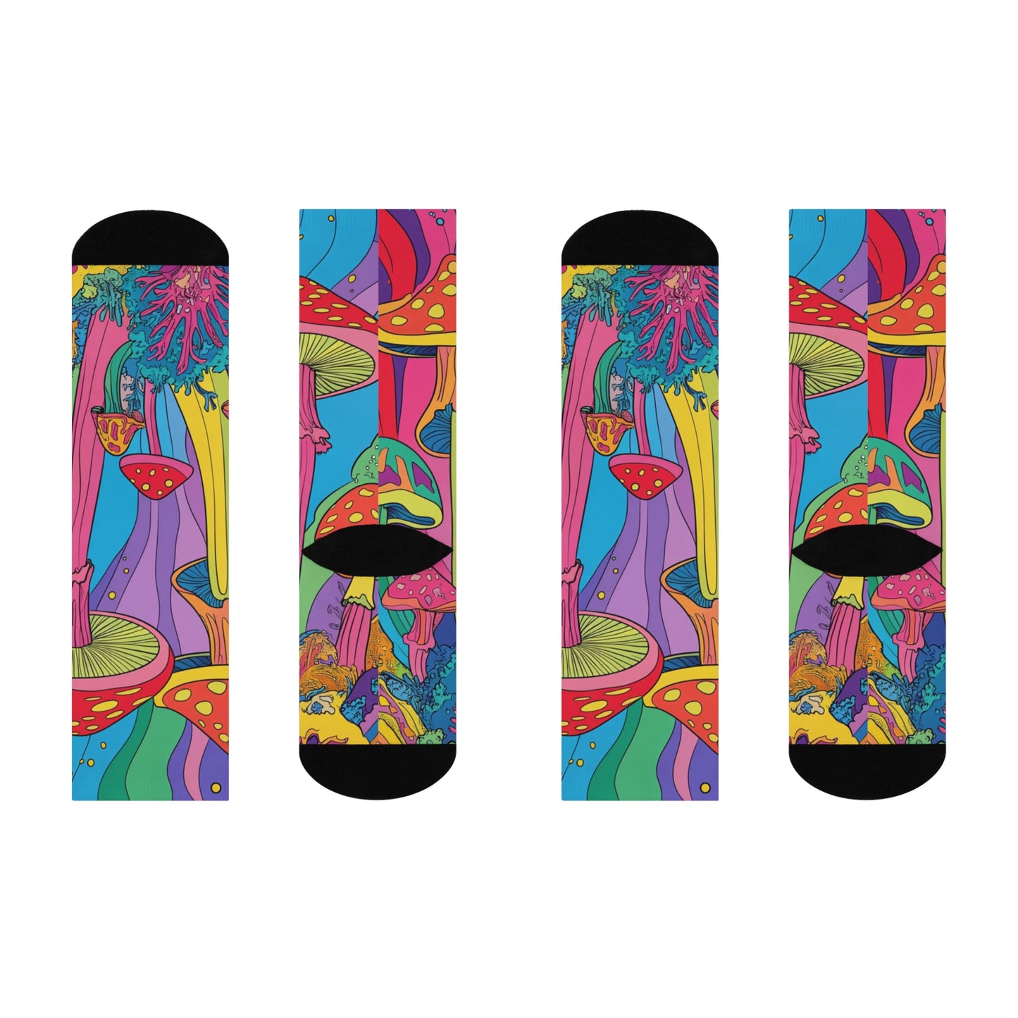 Mushroom Cushioned Crew Socks | Psychedelic 007