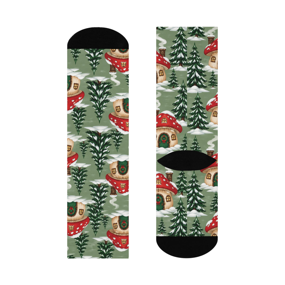 Christmas Cottage Grove Christmas Mushroom Cushioned Crew Socks