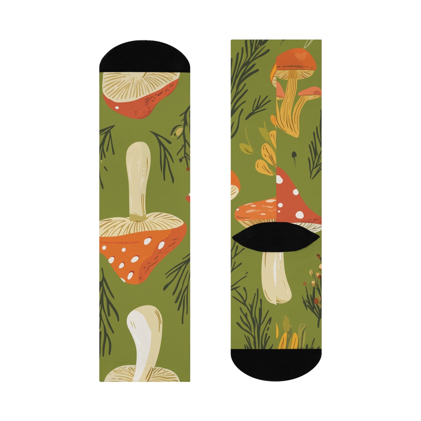 Mushroom Cushioned Crew Socks | Green 008