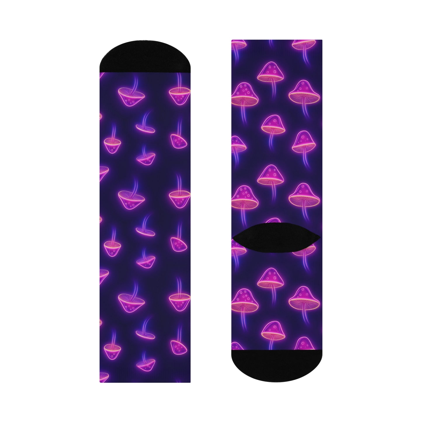 Mushroom Cushioned Crew Socks | Purple 012 | Neon