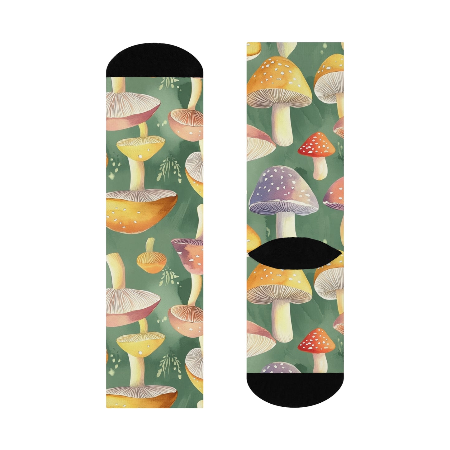 Mushroom Cushioned Crew Socks | Green 030