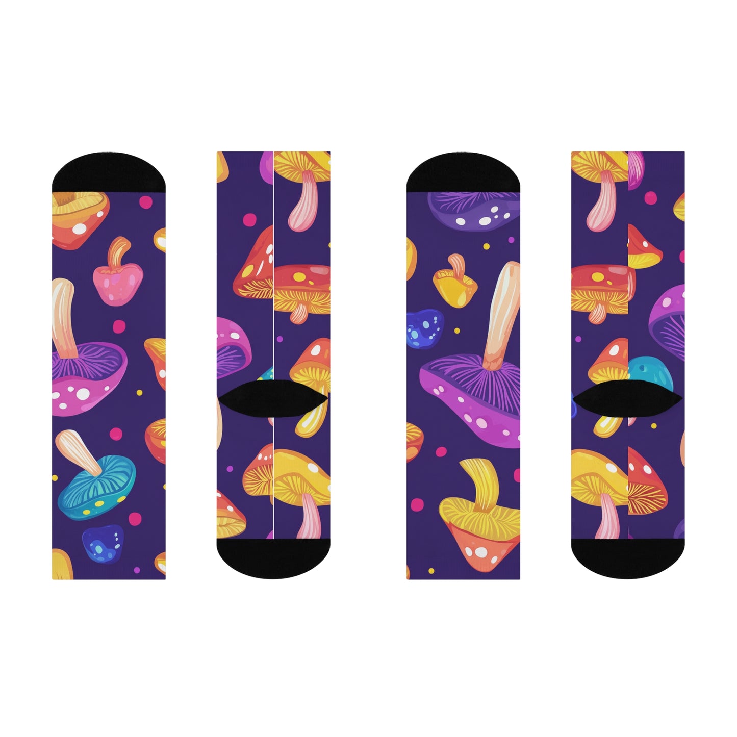 Mushroom Cushioned Crew Socks | Purple 004