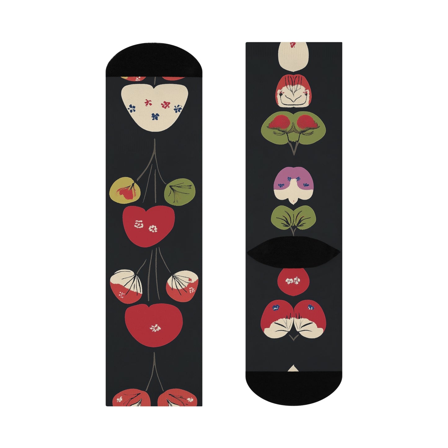 Mushroom Cushioned Crew Socks | Black 009