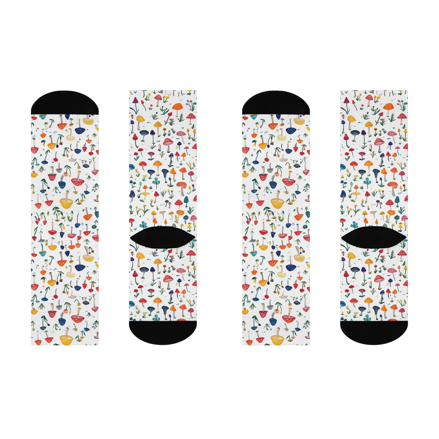 Mushroom Cushioned Crew Socks | White 014