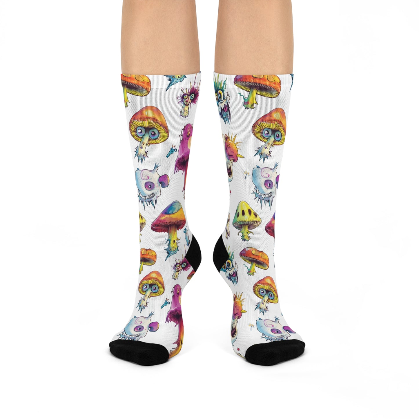 Mushroom Cushioned Crew Socks | White 021