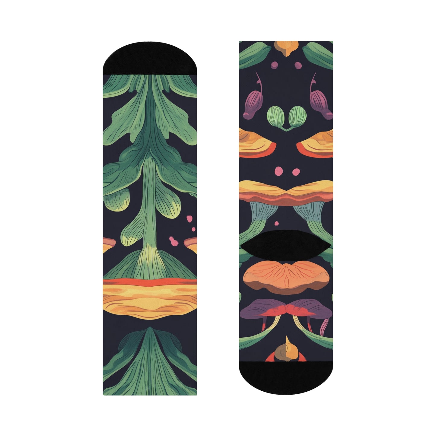 Mushroom Cushioned Crew Socks | Blue 011