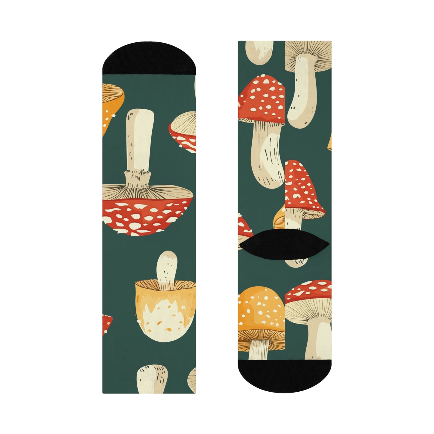 Mushroom Cushioned Crew Socks | Green 005