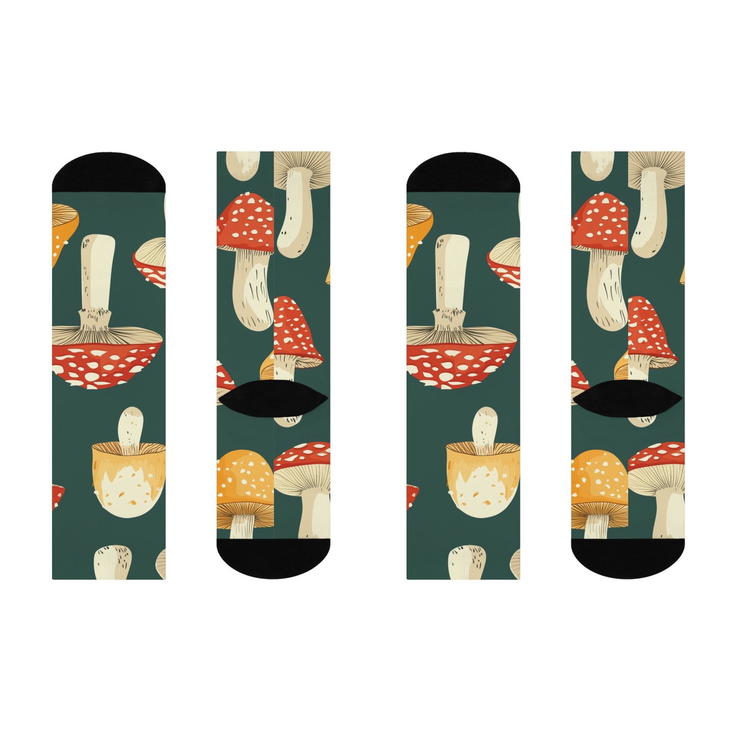 Mushroom Cushioned Crew Socks | Green 005