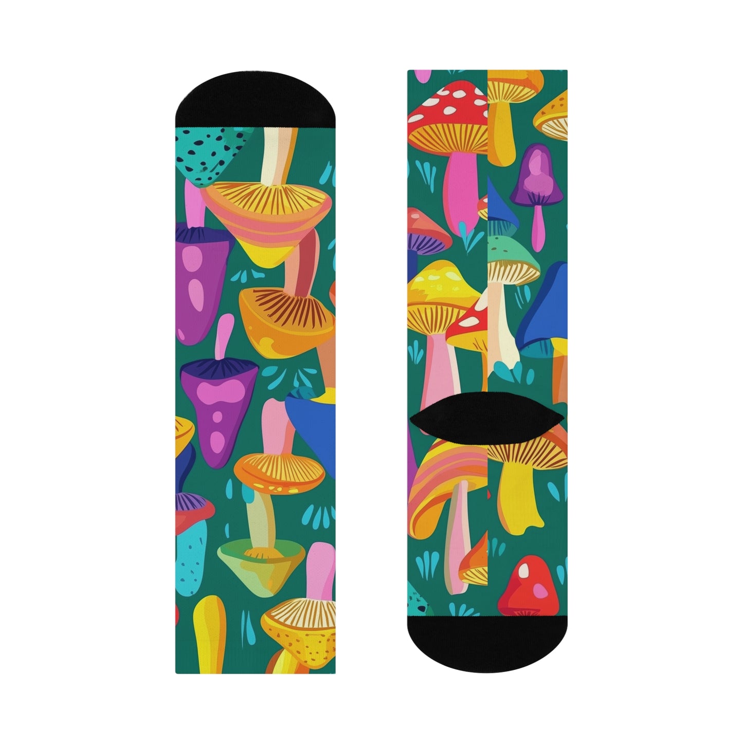 Mushroom Cushioned Crew Socks | Green 002
