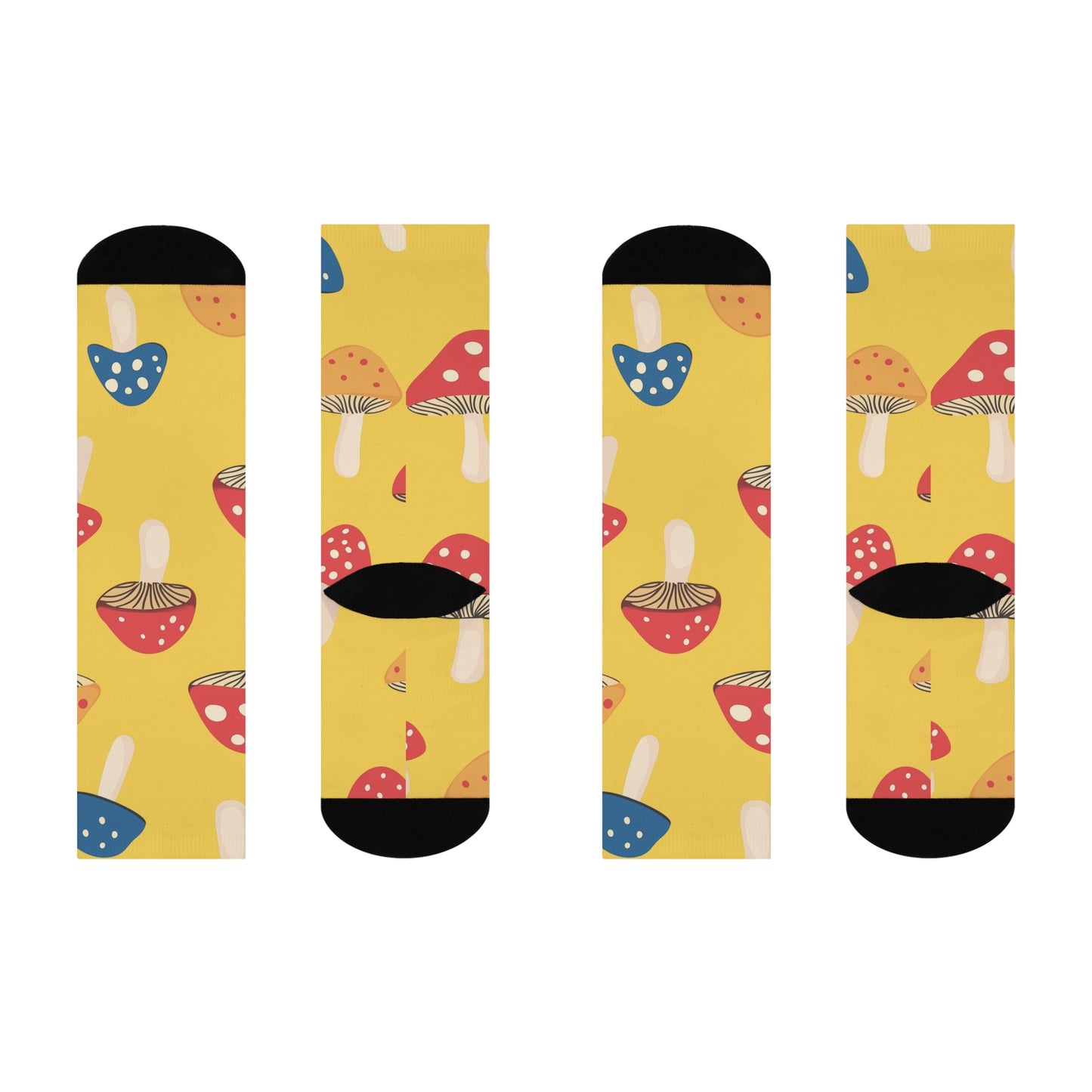 Mushroom Cushioned Crew Socks | Yellow 004