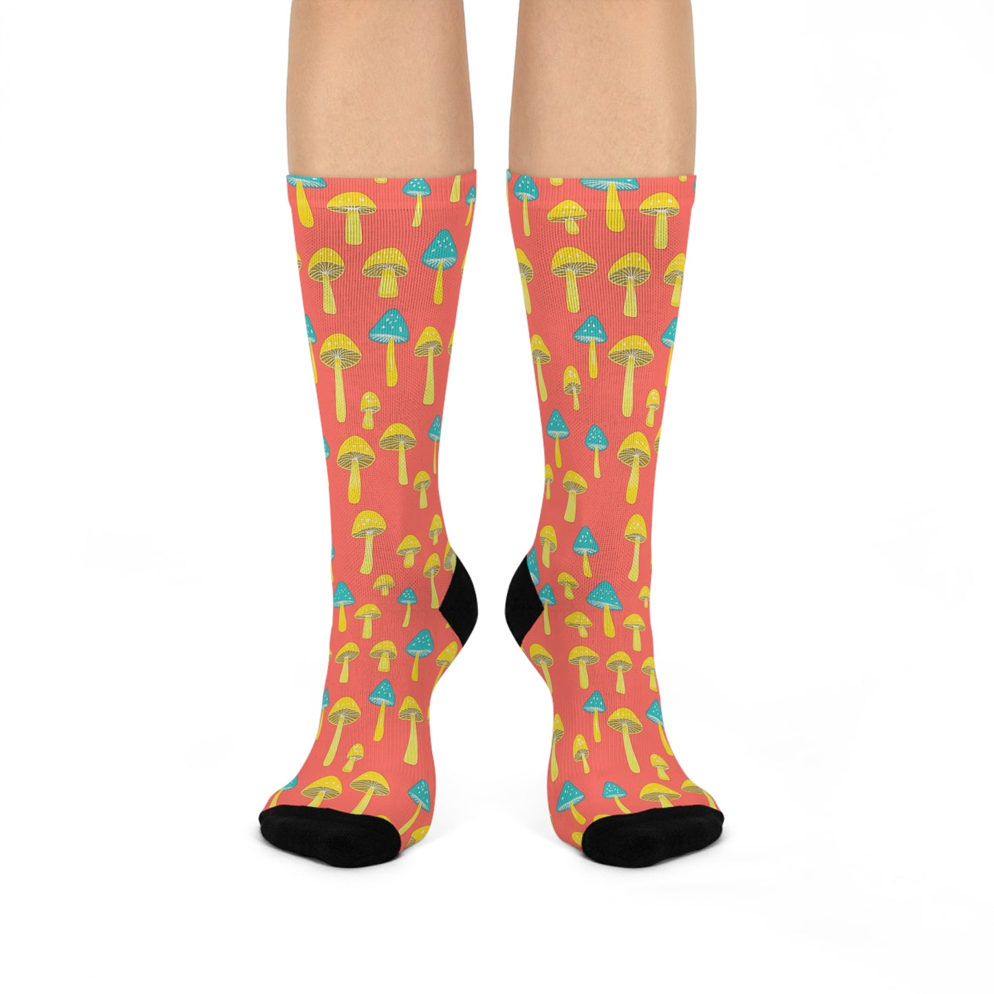 Mushroom Cushioned Crew Socks | Red 007
