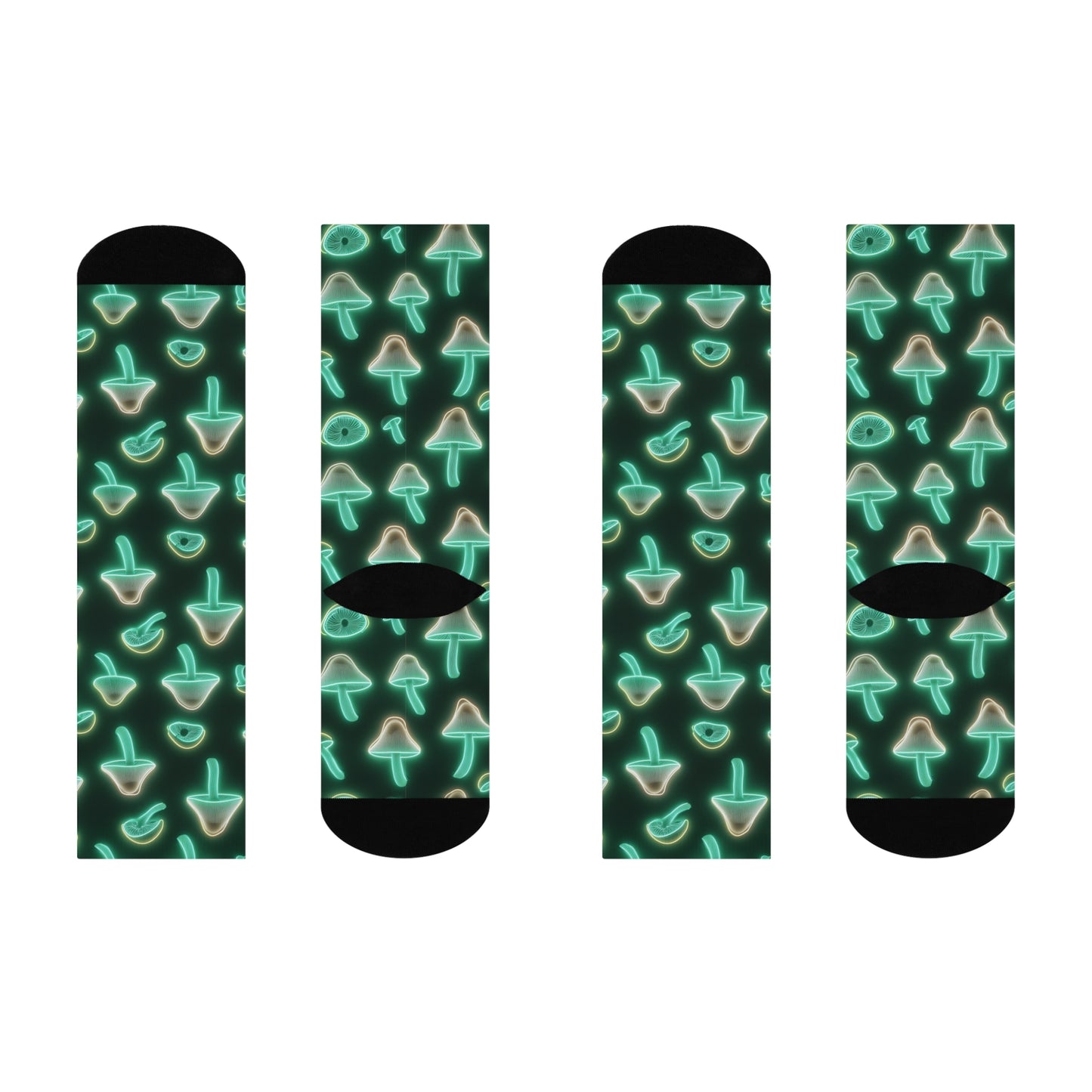 Mushroom Cushioned Crew Socks | Green 032 | Neon