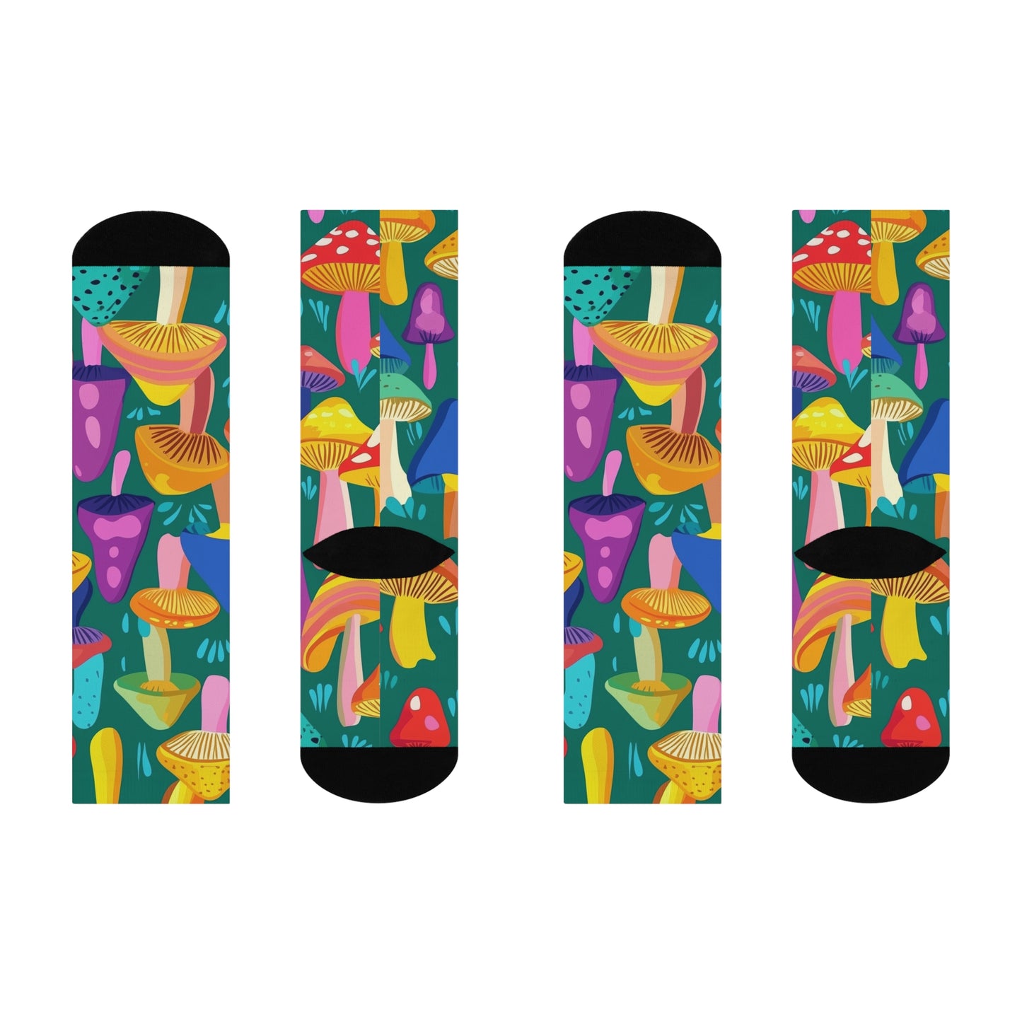 Mushroom Cushioned Crew Socks | Green 002