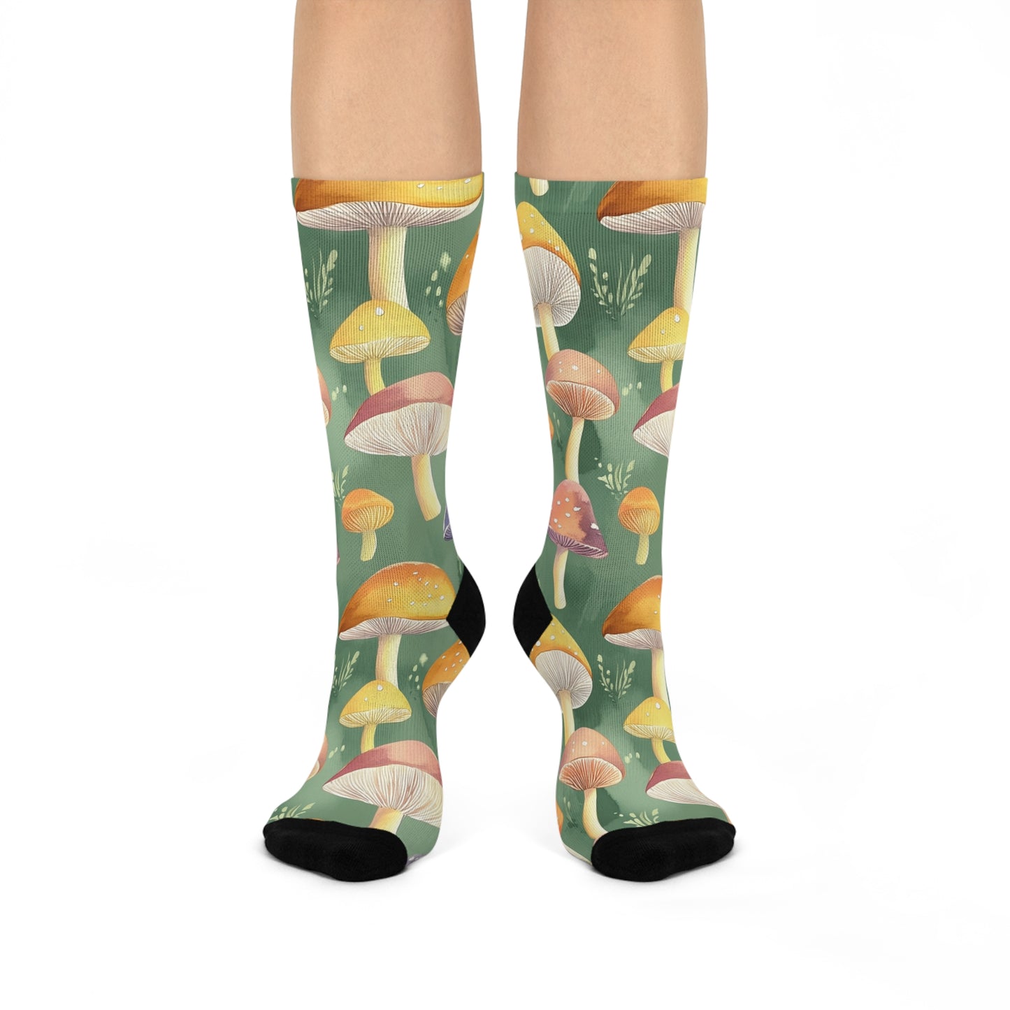 Mushroom Cushioned Crew Socks | Green 030
