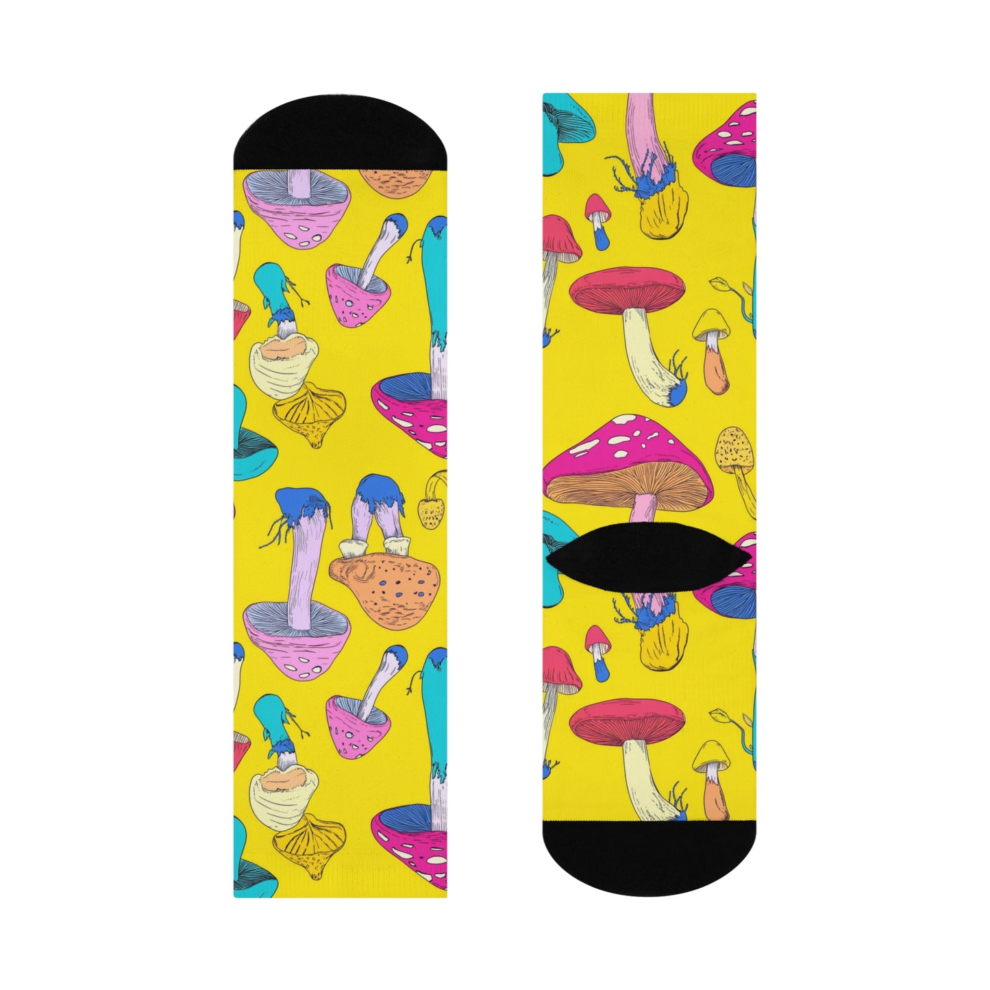 Mushroom Cushioned Crew Socks | Yellow 010