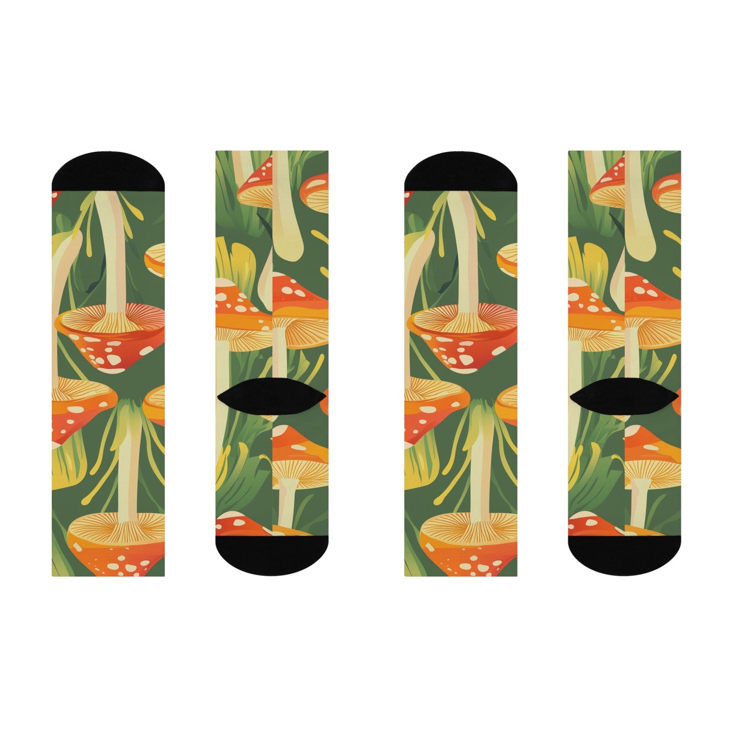 Mushroom Cushioned Crew Socks | Green 004