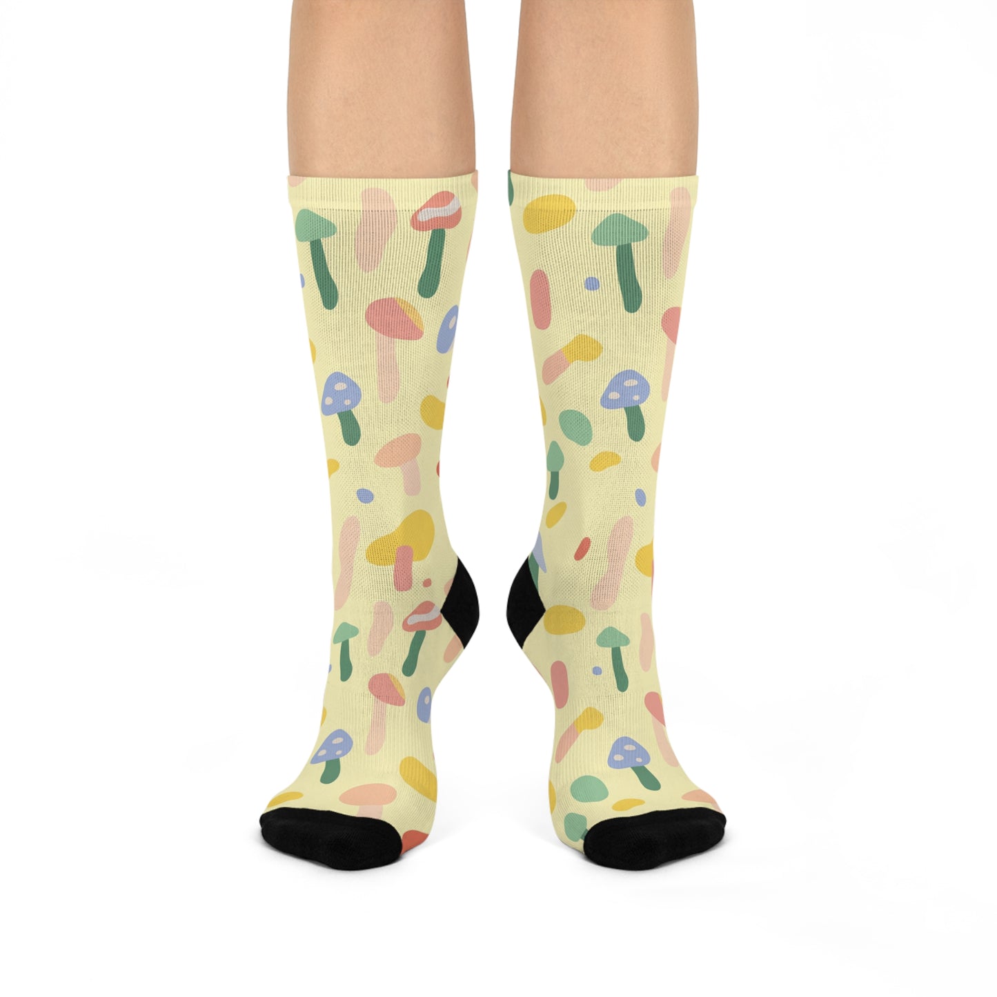 Mushroom Cushioned Crew Socks | Yellow 008