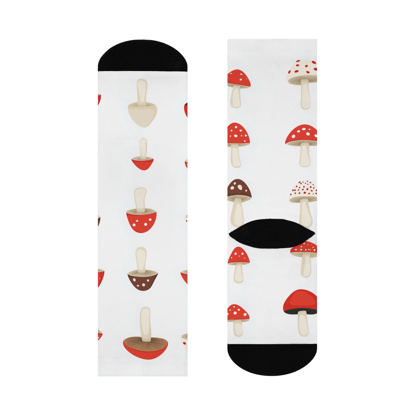 Mushroom Cushioned Crew Socks | White 004