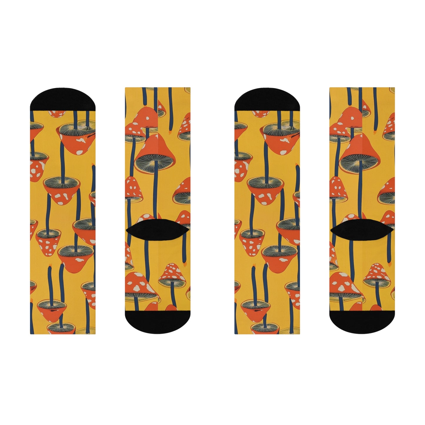 Mushroom Cushioned Crew Socks | Yellow 001