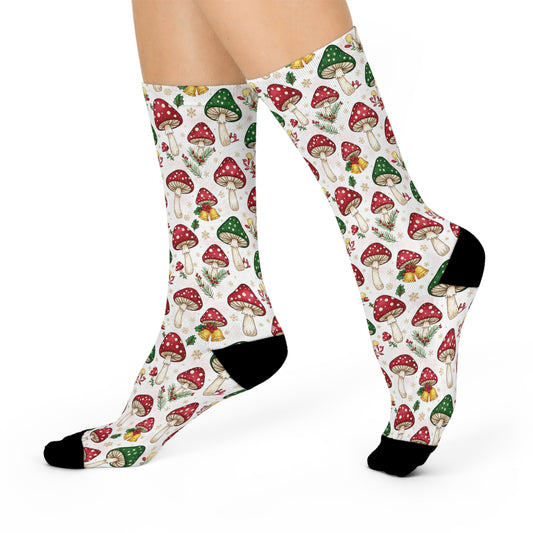 Christmas Mushroom Socks | Cushioned Crew Socks | Christmas 001