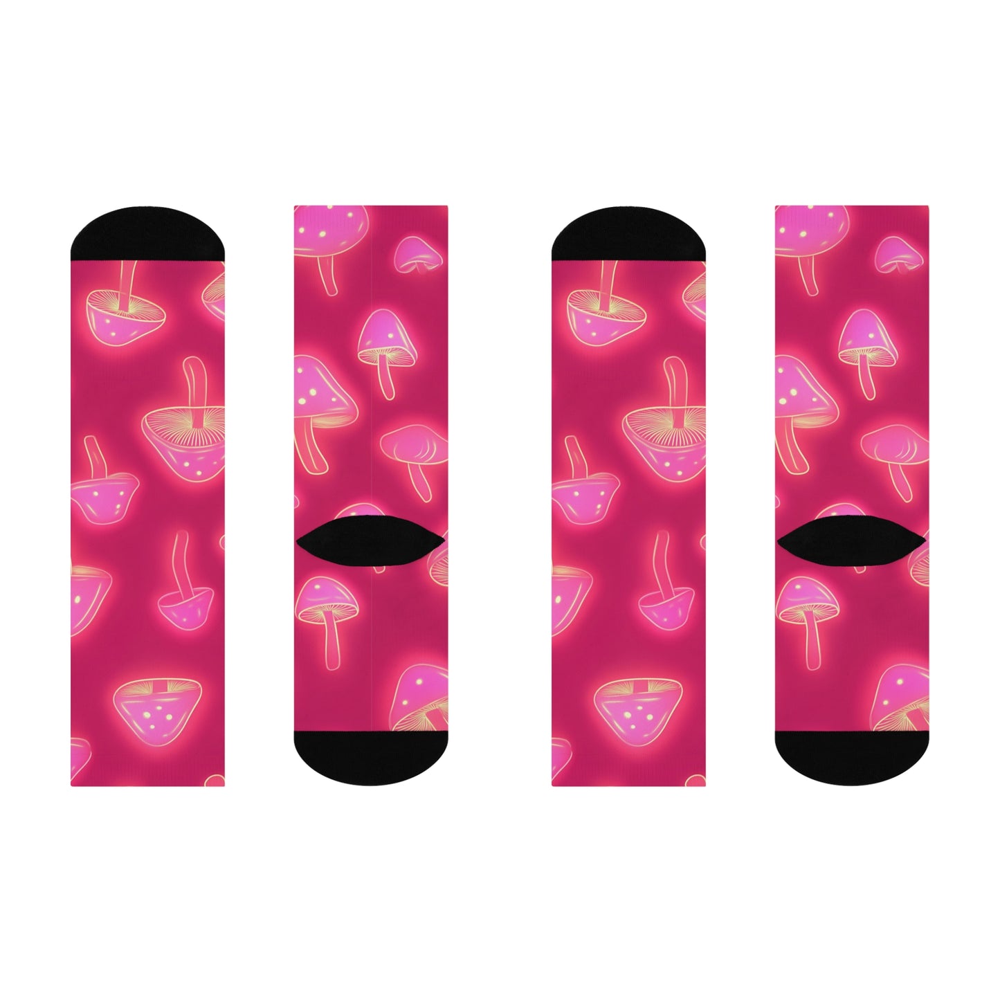 Mushroom Cushioned Crew Socks | Pink 018 | Neon