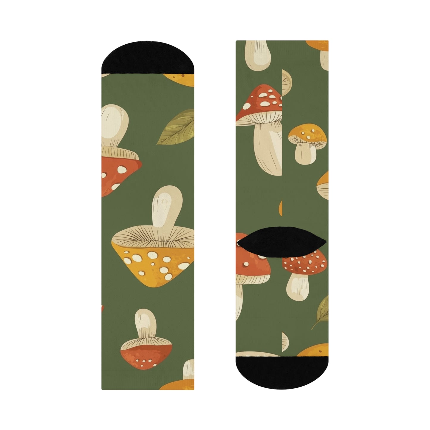 Mushroom Cushioned Crew Socks | Green 010