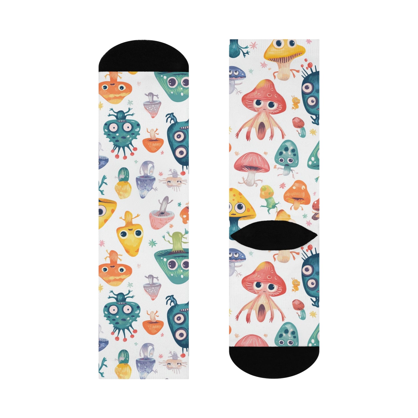 Mushroom Cushioned Crew Socks | White 017