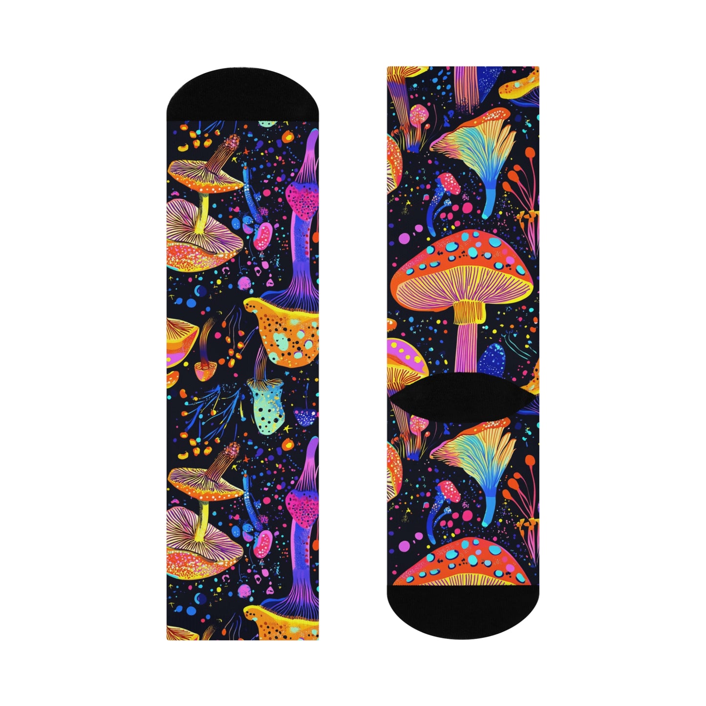 Mushroom Cushioned Crew Socks | Black 016
