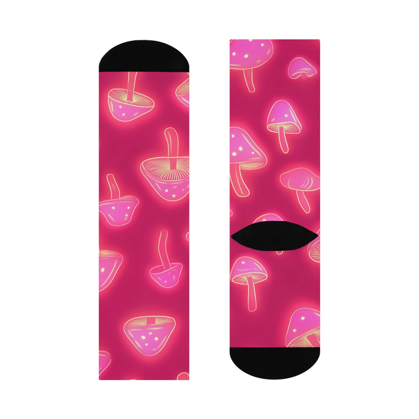Mushroom Cushioned Crew Socks | Pink 018 | Neon