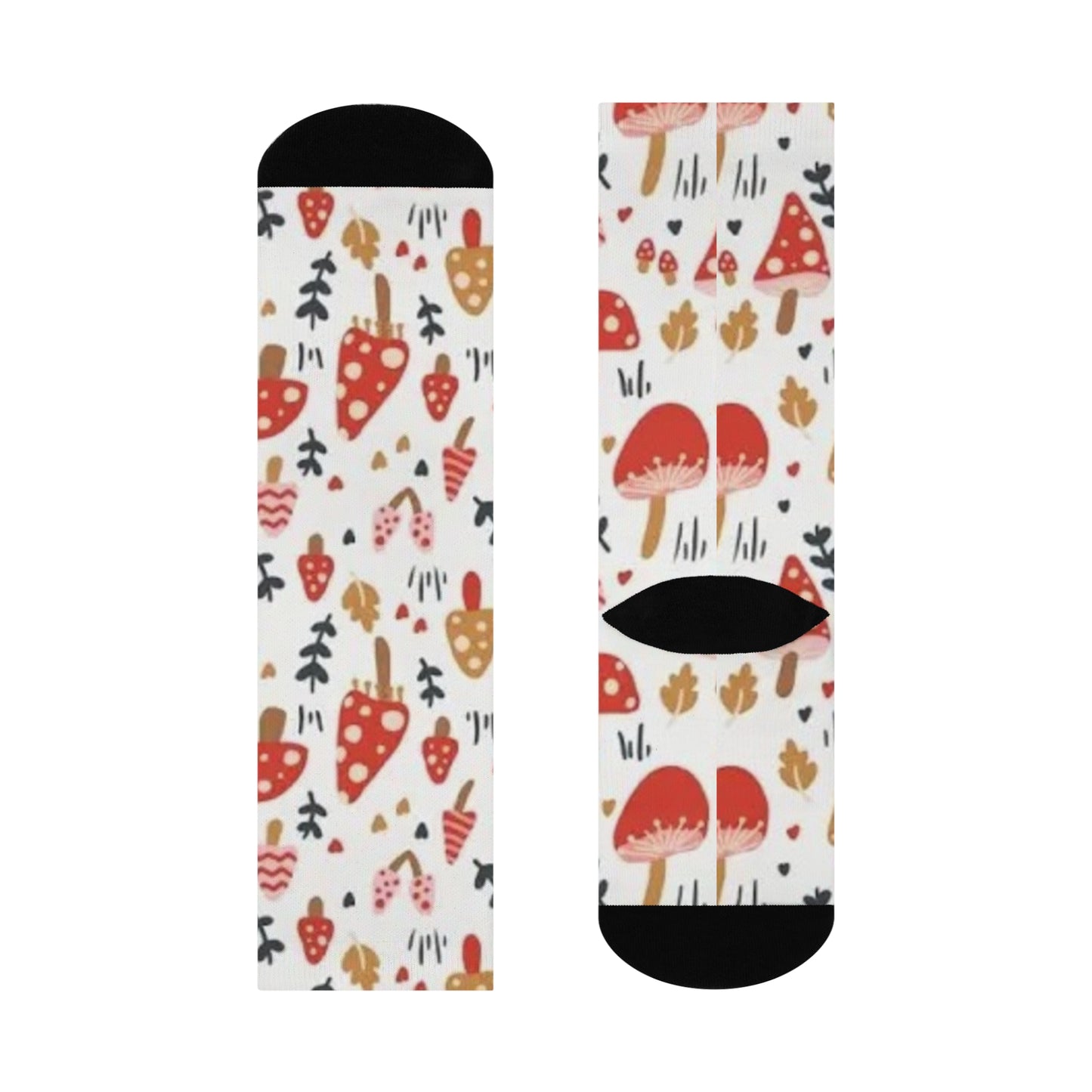Mushroom Cushioned Crew Socks | White 002