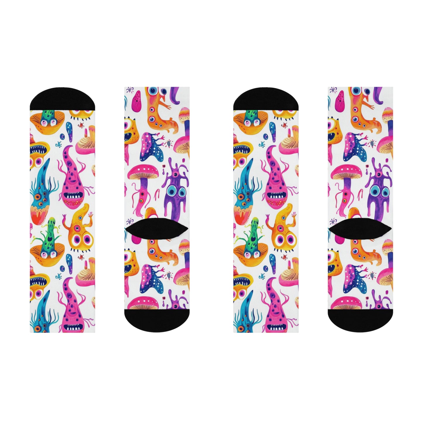 Mushroom Cushioned Crew Socks | White 019