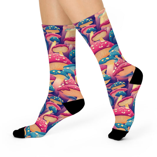 Mushroom Cushioned Crew Socks | Psychedelic 005