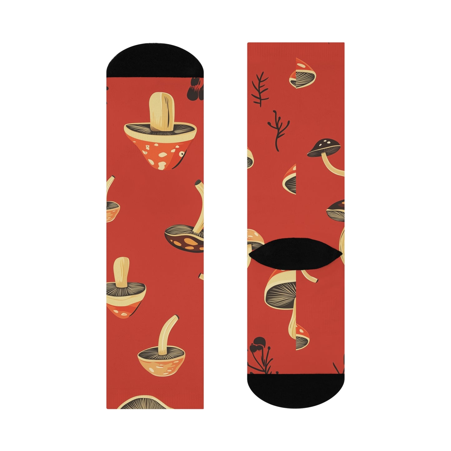 Mushroom Cushioned Crew Socks | Red 002