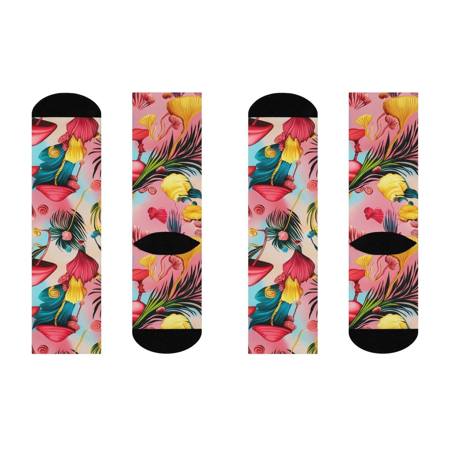 Mushroom Cushioned Crew Socks | Psychedelic 009