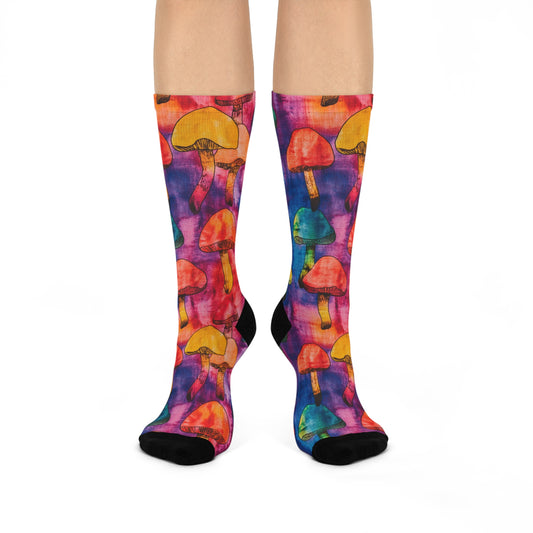 Mushroom Cushioned Crew Socks | Psychedelic 015