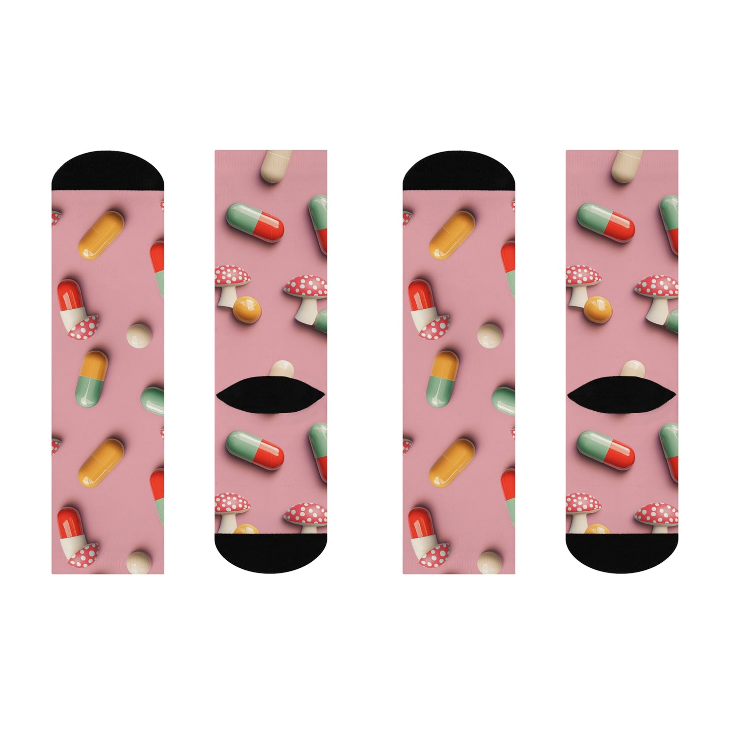 Mushroom Cushioned Crew Socks | Pink 019