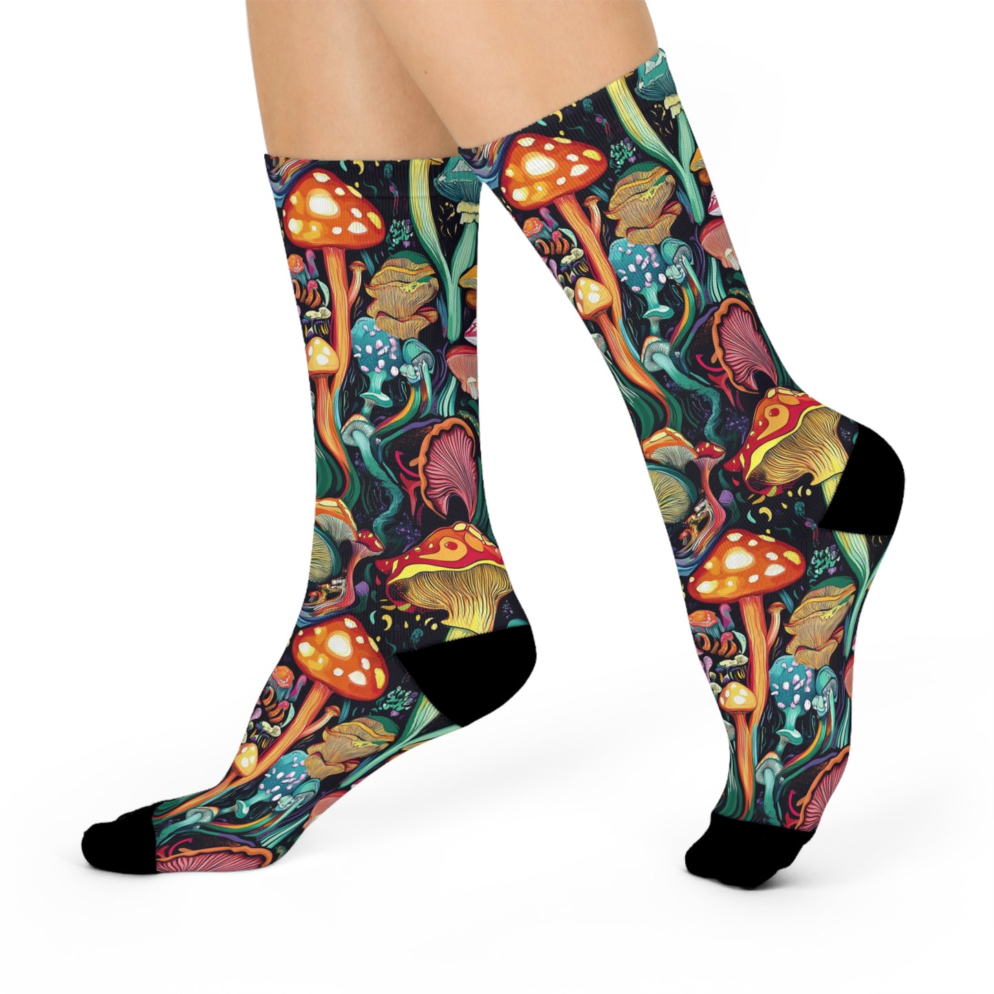 Mushroom Cushioned Crew Socks | Psychedelic 013