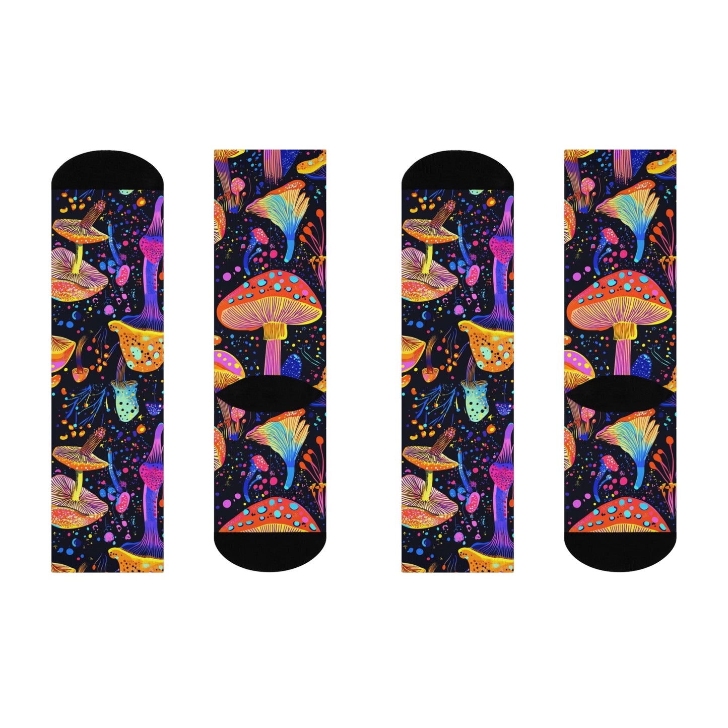 Mushroom Cushioned Crew Socks | Black 016