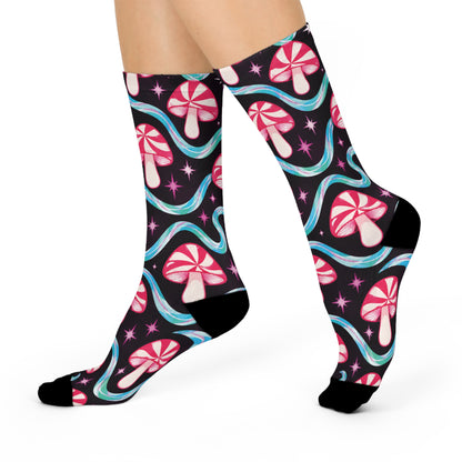 Candy Rave Christmas Mushroom Cushioned Crew Socks
