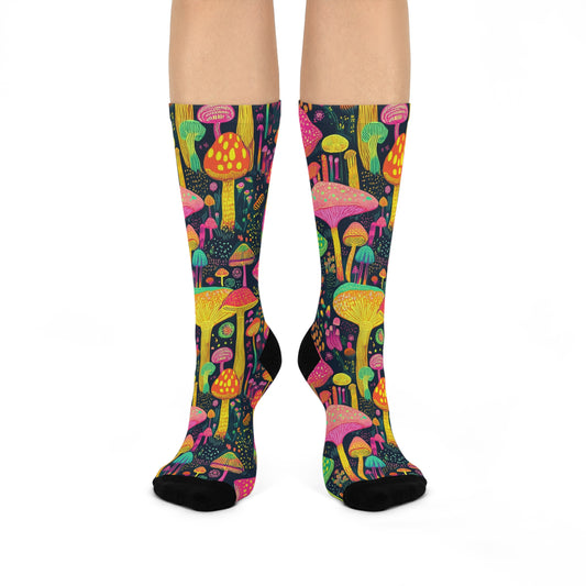 Mushroom Cushioned Crew Socks | Psychedelic 021