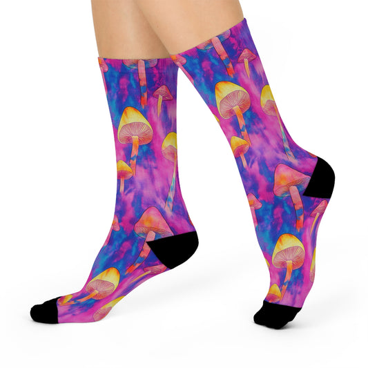 Mushroom Cushioned Crew Socks | Psychedelic 014