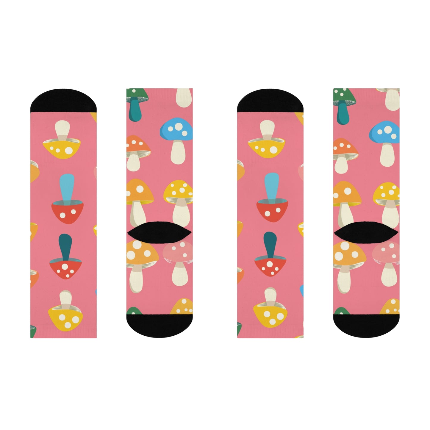 Mushroom Cushioned Crew Socks | Pink 005