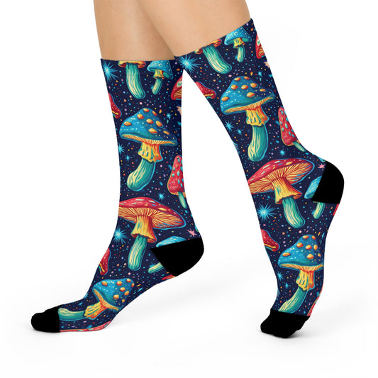 Mushroom Cushioned Crew Socks | Psychedelic 018