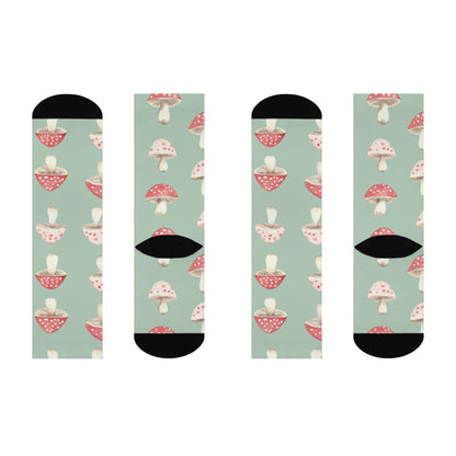 Mint Red Toadstool Crew Socks
