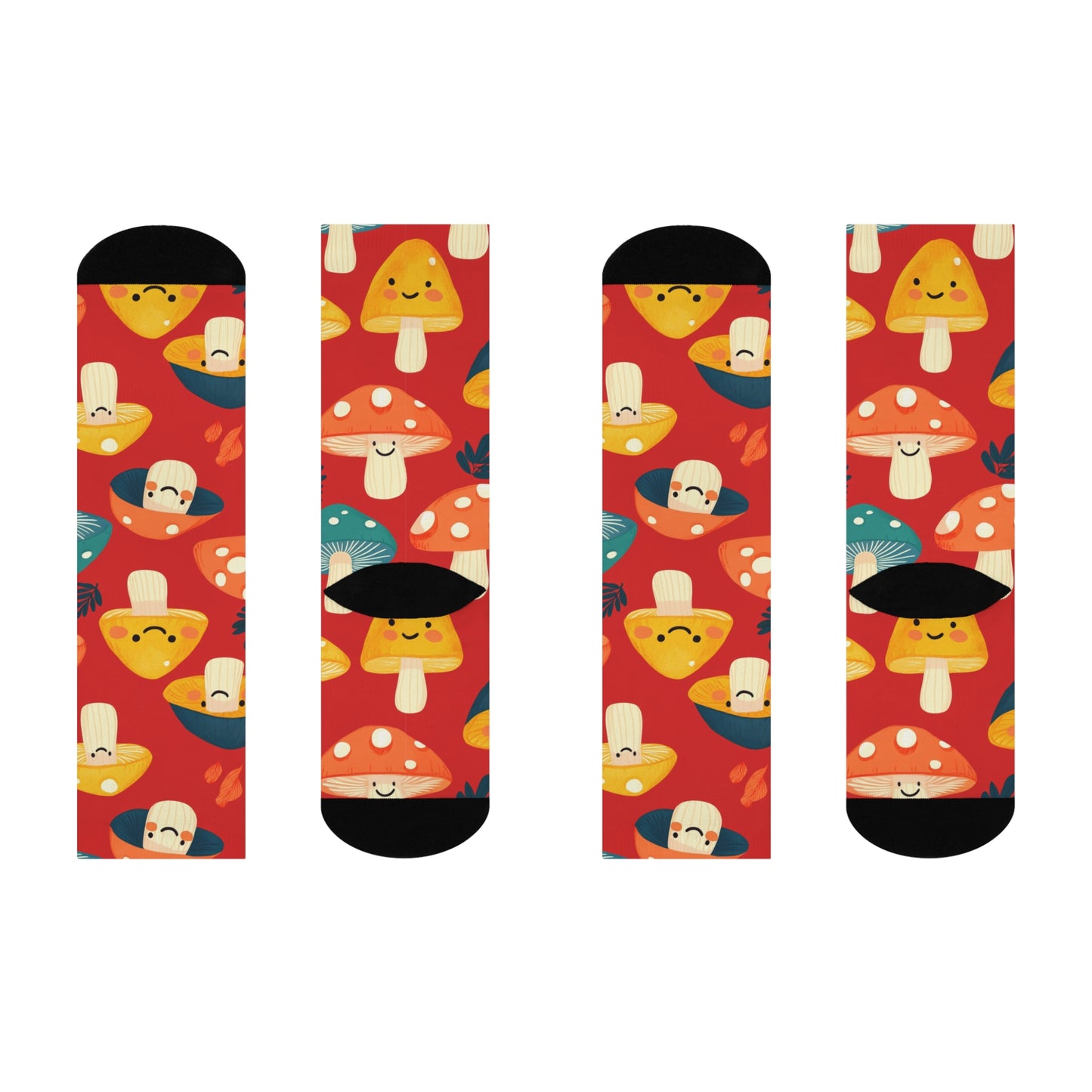 Mushroom Cushioned Crew Socks | Red 010