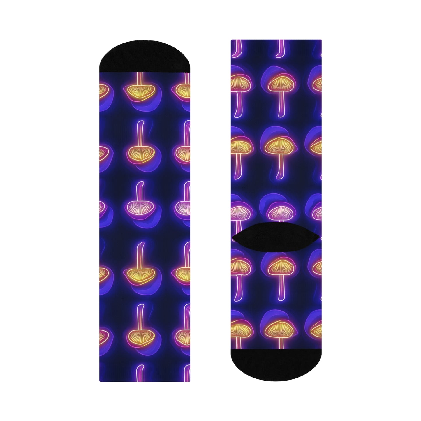 Mushroom Cushioned Crew Socks | Psychedelic 022 | Neon