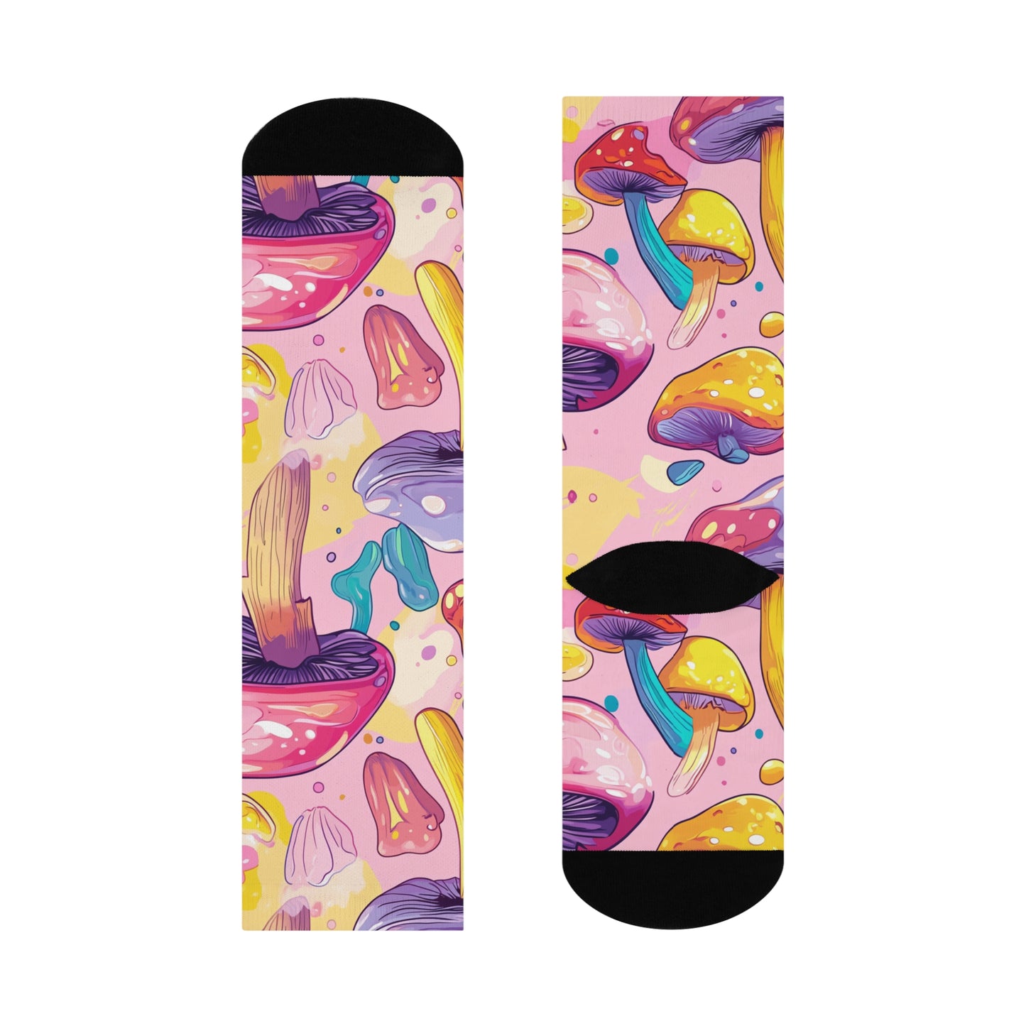 Mushroom Cushioned Crew Socks | Pink 017