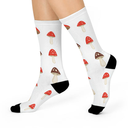 White Mixed Toadstool Crew Socks