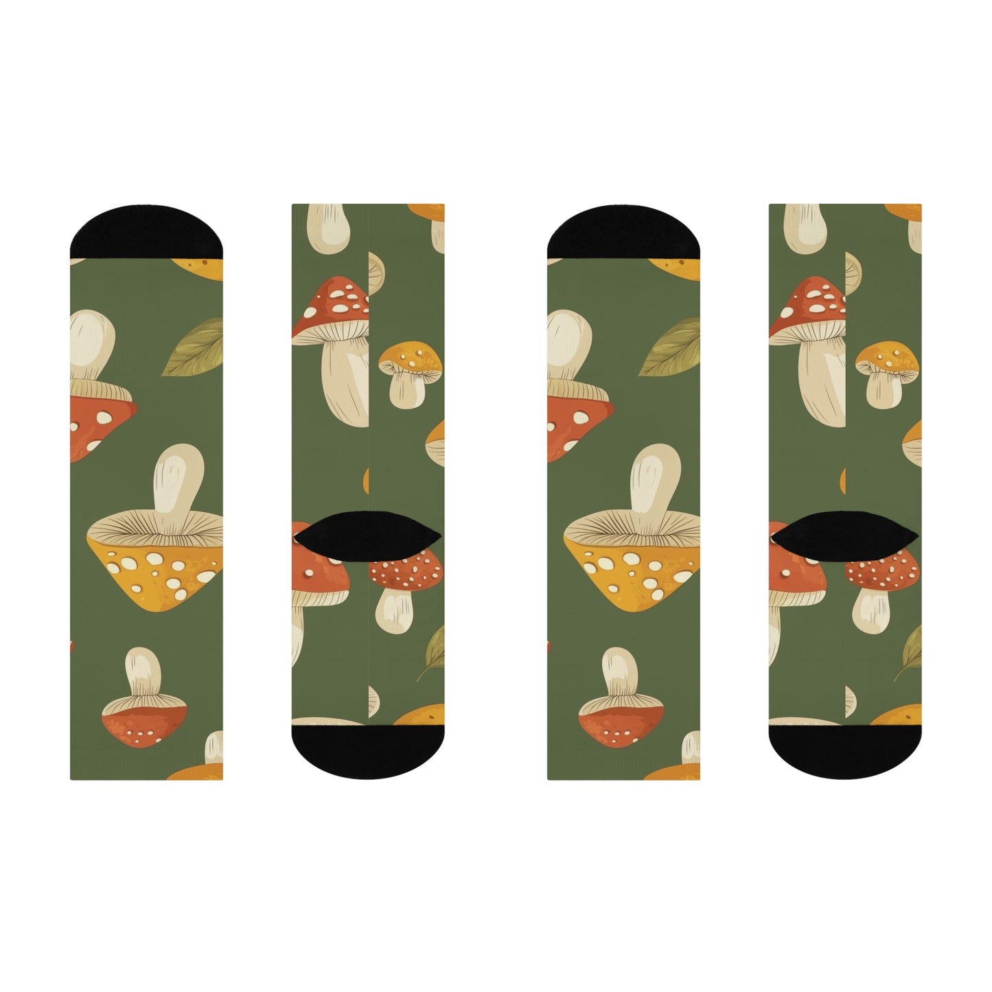 Mushroom Cushioned Crew Socks | Green 010