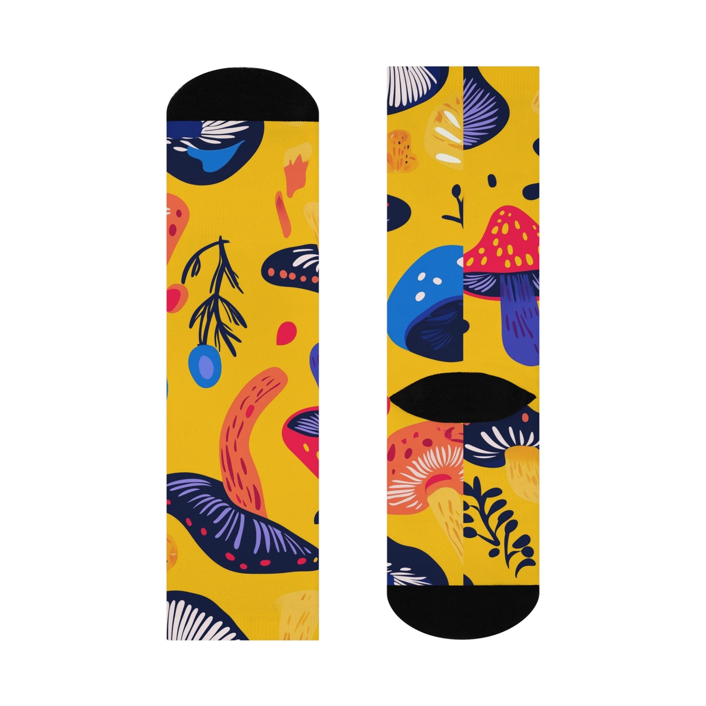Mushroom Cushioned Crew Socks | Yellow 006